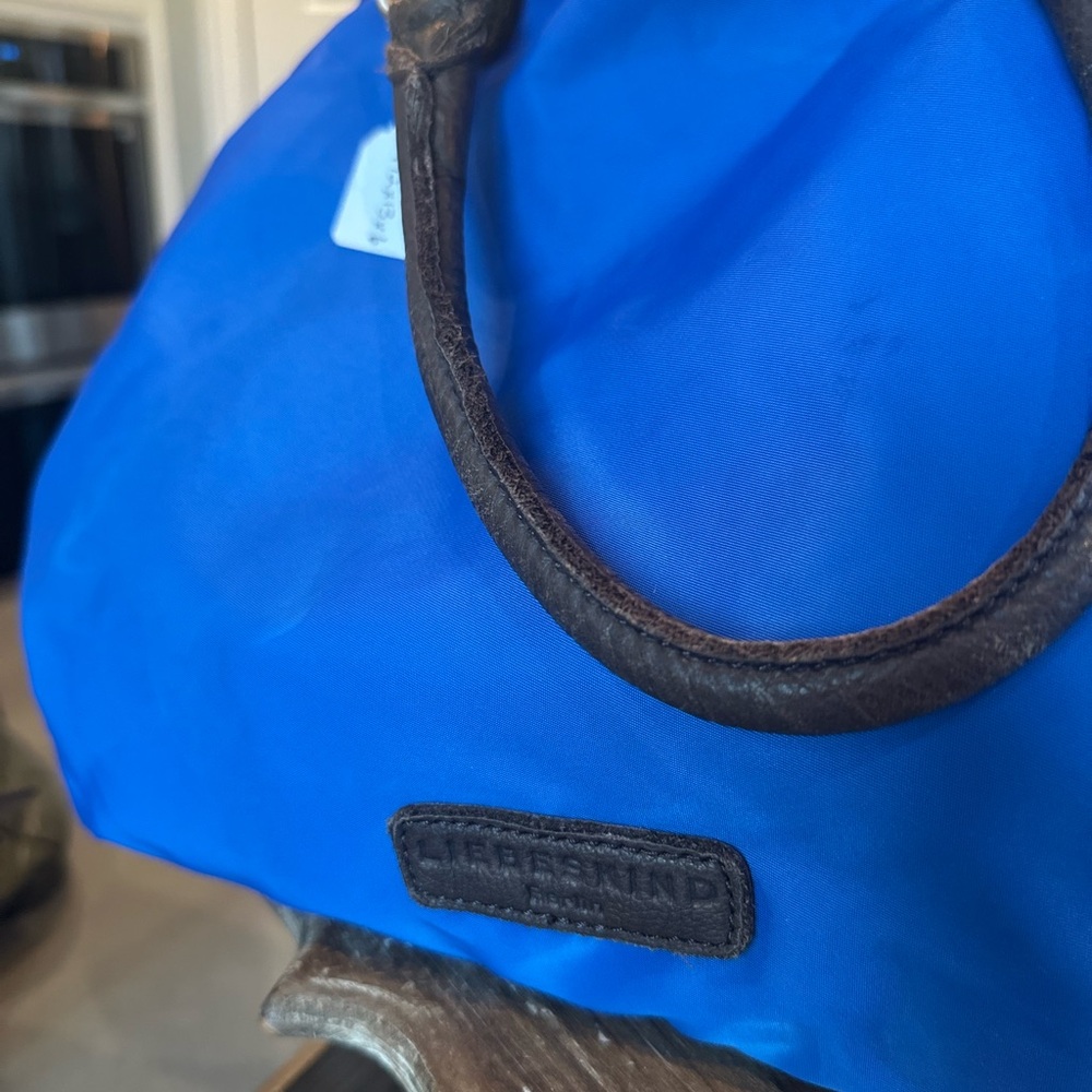 Liebeskind Royal Blue Bag with Black Leather Handles 3 way baby! No strap sorry